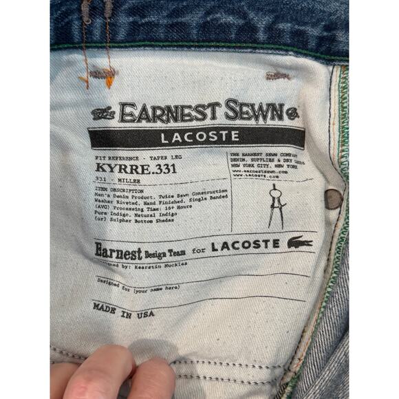Earnest Sewn x Lacoste KYRRE Jeans 31 Made in USA Collab Street Style Y2K - Picture 2 of 13